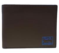 Paul Smith Portafoglio compatto in pelle marrone con logo a contrasto