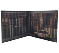 Paul Smith Portafoglio da uomo "Mini Stripe" in pelle nera, Nero , Taglia unica, Classico