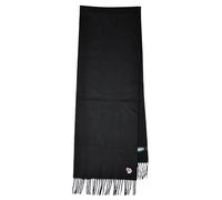 Paul Smith PS Sciarpa In Lana Nera Con Patch A Zebra Nuova Di Zecca