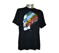 Paul Smith PS T-Shirt Nera In Cotone A Righe Con Teschio “L” Reg BNWT
