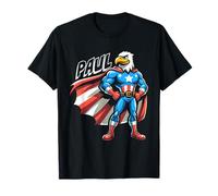 Paul USA Eagle Patriotic Superhero per Ragazzi Nome Paul Maglietta