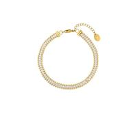 PAUL VALENTINE - Bracciale da Donna in Acciaio inox - Placcato Oro/Dorato - con Zircone - PV-B0028