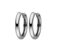 PAUL VALENTINE Hoops - Orecchini a cerchio in diversi colori realizzati con materiali di alta qualità in oro, argento o oro rosa con zirconi o Clean - Orecchini moderni, 14,5mm, Rodio, Non pietra