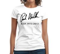 Paul Walker Maglietta classica a maniche corte da donna girocollo, bianco, S