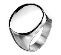 Paula & Fritz Anello con Sigillo in Argento e Oro Giallo, con Superficie Tonda, Anello di Fidanzamento in Acciaio Inox Chirurgico 316L, 47 (15) - 69 (22), 66 (21.0),Argento, cod. R-M6575S_120