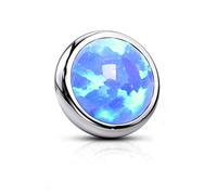 Paula & Fritz® Piercing a Forma di Ancora, Opale, Disponibile in Diversi Colori, Misure e spessori in Titanio Grado 23, per la Pelle, con Ancora per la Pelle, per Il Corpo e Titanio, Colore: Blu