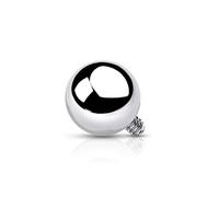 Paula & Fritz® - Piercing a sfera in acciaio chirurgico 316L, diversi colori, misure e spessori, per la pelle, con ancora, per il corpo e Acciaio inossidabile, colore: argento, cod. QBSY01P-143-ST