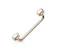 Paula & Fritz® Piercing per Superficie Surface, Barbell 90 Gradi, Occhio di Serpente, in Acciaio Chirurgico 16 mm, Lunghezza barretta: 1,2 mm, Spessore barretta: Oro Nero e Acciaio inossidab
