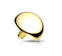 Paula & Fritz® - Terminale per Anchor a Mezza Sfera, in Acciaio Chirurgico 316L, Diversi Colori, Misure e spessori, per la Pelle, con Ancora, per Il Corpo e Acciaio Inossidabile, Colore: Gol