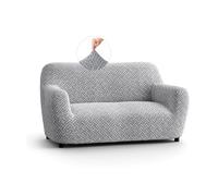 PAULATO - Copridivano 2 Posti in Microfibra con Fantasia, Tessuto Bielastico Antigraffio Lavabile in Lavatrice, Certificato OEKO-TEX, Disegno Venezia Grigio - Made in Italy