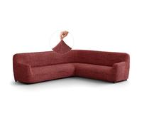 PAULATO - Copridivano Angolare in Microfibra con Fantasia, Bielastico Antigraffio Lavabile in Lavatrice, Certificato OEKO-TEX, Disegno Vittoria Bordeaux - Made in Italy