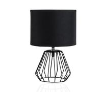 Pauleen 48016 Lampada da tavolo Shiny Diamond max. 20W Lampada da tavolo per lampade E27 Lampada da comodino nera 230V metallo/tessuto senza lampadina