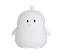 Pauleen 48042 Night Penguin Luce Notturna Pinguino per Bambini con Batteria LED Lampada per cameretta con Cambio di Colore in Silicone Senza BPA, Bianco