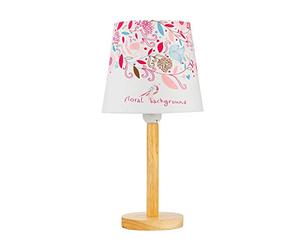 Pauleen 48045 Cute Flower Lamp lampada da tavolo max. 20W lampada da tavolo E27 lampada per cameretta fiori fucsia rosa tessuto/legno senza lampadina