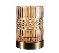 Pauleen 48126 Crystal Elegance Lampada Max. 25W E27 Vetro/Ambra apparecchio di Illuminazione da Tavolo 230 V, Ambrato, Ottone
