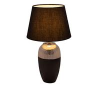 Pauleen 48226 Midnight Beauty lampada da tavolo max. 20 Watt realizzata a mano nero, argento lampada da comodino look glamour in tessuto, ceramica E27