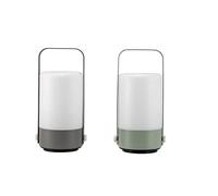 Pauleen 48256 Lanterna LED Mobile Charm Set 2 Batterie Timer IP44 Inclusa 1 x 0,4 Watt Esterno Grigio Chiaro Verde Chiaro Plastica 3000K