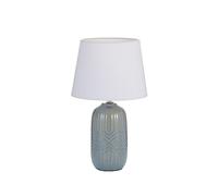 Pauleen 48321 Tavolo Glowing Hug E14 Max. 20W, Blu Grigio Tessuto, Ceramica Lampada da Comodino, Bianco, Graublau