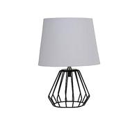 Pauleen 48322 Tavolo Shiny Diamond E27 Max. 20W Grigio Chiaro, Nero Opaco Tessuto, Alluminio Lampada da Comodino