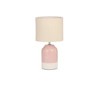 Pauleen 48323 Lampada da Tavolo Sandy Glow E14 Max 20W Crema, Rosa Tessuto, Ceramica