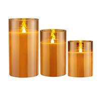 Pauleen Classy Golden Candle 48121 cera con batteria e funzione timer 6H set di 3 candele a LED 0.6 W, Pendant light