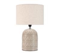 Pauleen Paulmann 48223 Tender Pearl Lampada da tavolo max. 20 Watt, realizzata a mano, Beige. Lampada da comodino in stile boho in Tessuto e Ceramica, attacco E14