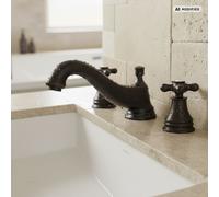 PaulGurkes Rubinetto da Lavabo 3 Fori Retro Nero Miscelatore a Due Manopole