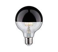 Paulmann 28677 Lampadina LED filamento G95 6,5 Watt lampadina testina a specchio nero cromo 2700 K bianco caldo dimmerabile E27