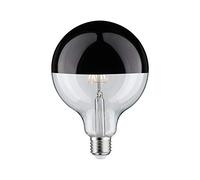 Paulmann 28680 Lampadina LED filamento G125 6,5 Watt lampadina testina a specchio nero cromo 2700 K bianco caldo dimmerabile E27