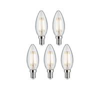 Paulmann 29094 Lampadina a filamento LED 230V candela E14 confezione da 5 5x4,8W 5x470lm 35mm chiaro vetro 2700K - bianco caldo