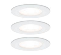 Paulmann 3 faretti Nova rotondi, IP44, dimmerabili, bianco Paulmann