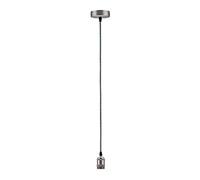 Paulmann 50322 Lampadario a Sospensione Vintage con Portalampada E27, Grigio/Nichel, Spazzolato
