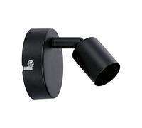 Paulmann 66755 Faretto Carolina a 1 Luce Max. 10 Watt plafoniera Nero Opaco Spot Metallo GU10, 1 pezzo
