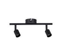 Paulmann 66756 Faretto Carolina a 2 luci 2 plafoniere da Max. 10 Watt Nero Opaco Spot Metallo GU10, 2 pz, 2 unità