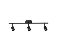 Paulmann 66757 Faretto Carolina a 3 luci 3 plafoniere da Max. 10 Watt Nero Opaco Spot Metallo GU10, 3 pz