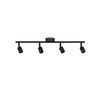 Paulmann 66758 Carolina a 4 luci Max. 4 plafoniere da 10 Watt Nero Opaco Spot Metallo GU10, 4 pezzi, 4 unità