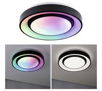 Paulmann 70544 - Plafoniera a LED Rainbow con effetto arcobaleno, incl. 1 x 22 W dimmerabile Dynamic RGBW, colore: nero, bianco, plastica, metallo 3000 K