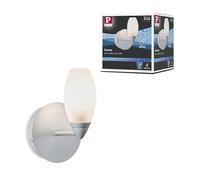 Paulmann 70838 Applique Carina lampada da parete max. 28 Watt IP44 cromo opaco, satinato lampada per soggiorno metallo, vetro lampada per corridoio G9