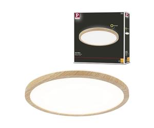 Paulmann 71028 Pannello LED Atria Shine plafoniera con Backlight rotondo IP44 16W 1600lm 293mm effetto legno plastica 3000K - bianco caldo