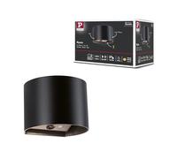 Paulmann 71284 Lampada da parete a LED Nyora con sensore di movimento crepuscolare (HF) IP44 3000K 135x120 mm 2x1W / 1W Nero