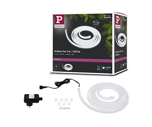 Paulmann 78907 LED Stripe SimpLED Outdoor Set base 3 m IP65 12W 1260lm 6500K 18VA luce diurna Bianco Plastica