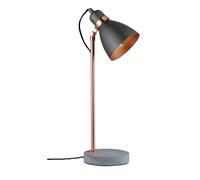 Paulmann 79624 Neordic Orm Lampada da Tavolo Max. Globe-Warehouse Lampada da Tavolo da 20 W, E27, 230 V, In Metallo E Cemento, Grigio/Rame Opaco