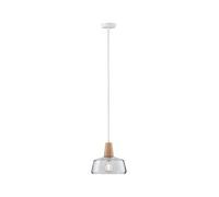 Paulmann 79744 Neordic Yva Lampadario a Sospensione Max. Globe-Warehouse Lampada a Sospensione da 20 W, E27, 230 V, In Vetro/Legno, Senza Lampadina, Trasparente