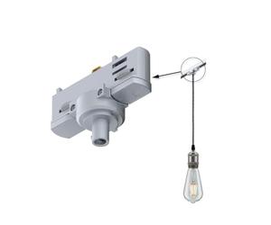 Paulmann 91385 Sistema su binari ProRail3 Adattatore per lampada a sospensione Universal max. 1.150 W 230 V Argento Sistemi su binari Binario a soffitto in metallo, materiale plastico