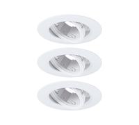 Paulmann 92109 Faretti da incasso kit di 3 orientabili rotondi 90 mm 30° GU10 max. 3 x 10 W, 230 V, luce bianca da incasso, lampada senza lampadina
