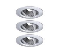 Paulmann 92110 Faretti da incasso kit di 3 orientabili rotondi 90 mm 30° GU10 max. 3x10W 230 V cromato opaco lampada da incasso - lampada senza lampadina