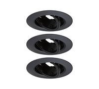 Paulmann 92111 Set di 3 faretti orientabili Rotondi 90 mm 30° GU10 Max. 3x10W 230 V Nero Lampada da Incasso-apparecchio Senza Lampadina
