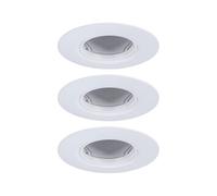 Paulmann 92112 Faretti da incasso kit di 3 fissi rotondi 90 mm GU10 max. 3 x 10 W, 230 V, luce bianca da incasso, lampada senza lampadina