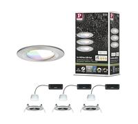 Paulmann 92450 Faretto da incasso LED Nova Angolo IP44 rotondo 78mm RGBW+ 3x6W 3x500lm 230V Acciaio spazzolato alluminio pressofuso