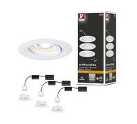 Paulmann Nova Mini Plus Faretto da incasso a soffitto LED, bianco opaco - set da 3